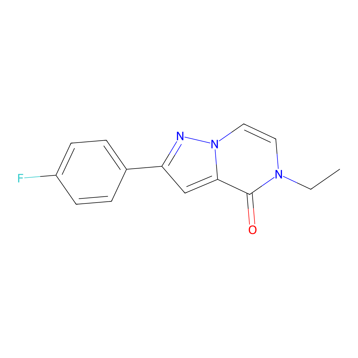5-ethyl-2-(4-fluorophenyl)-4H,5H-pyrazolo[1,5-a]pyrazin-4-one molecular structure, CAS 2326821-17-2