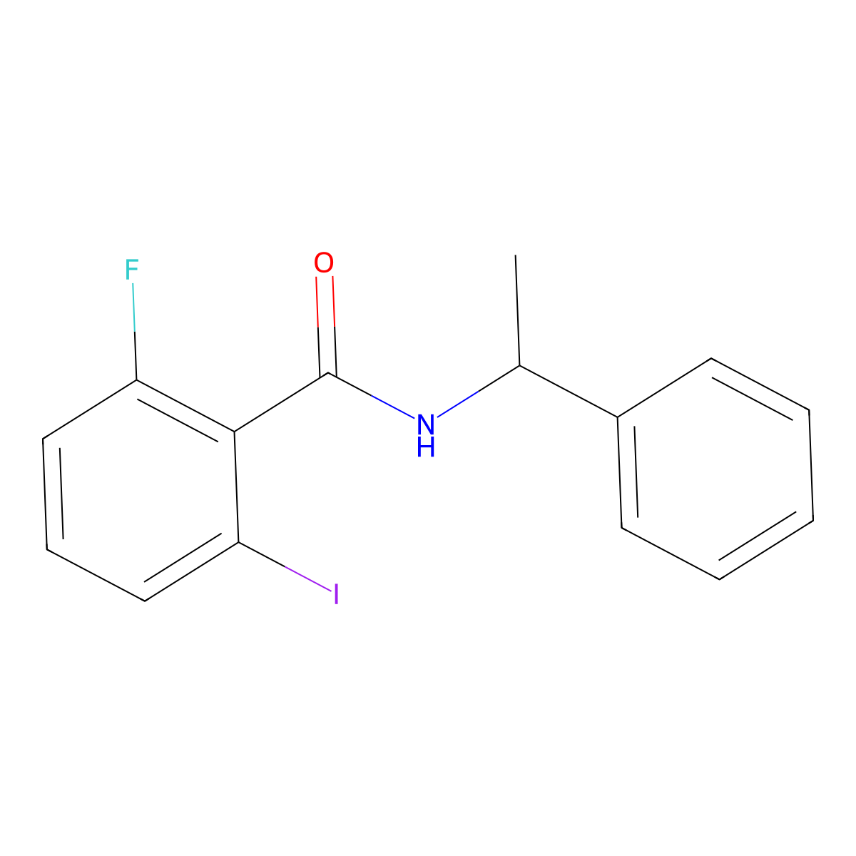 2-Fluoro-6-iodo-N-(1-phenylethyl)benzamide molecular structure, CAS 2326832-08-8