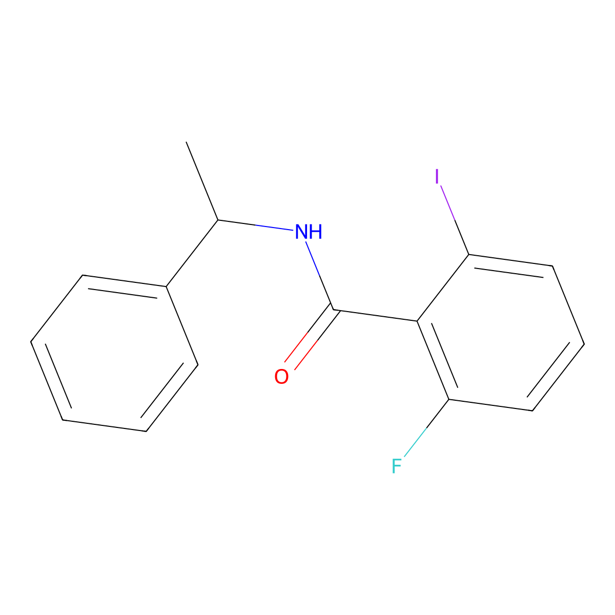 2-Fluoro-6-iodo-N-(1-phenylethyl)benzamide molecular structure, CAS 2326832-08-8