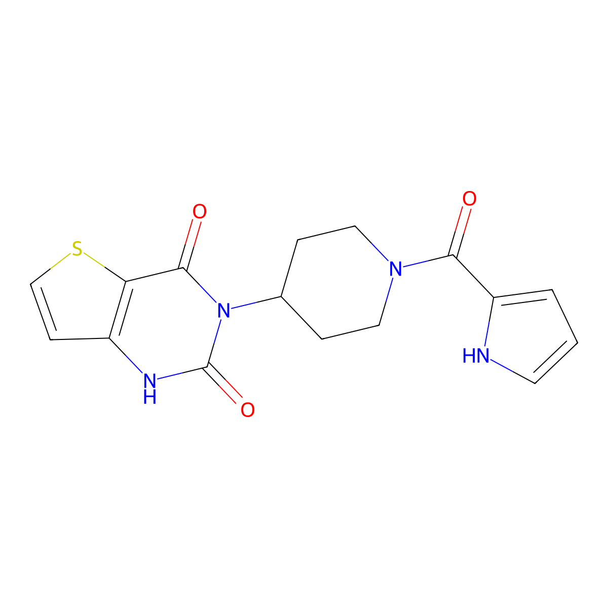 3-[1-(1H-pyrrole-2-carbonyl)piperidin-4-yl]-1H,2H,3H,4H-thieno[3,2-d]pyrimidine-2,4-dione molecular structure, CAS 2326853-85-2