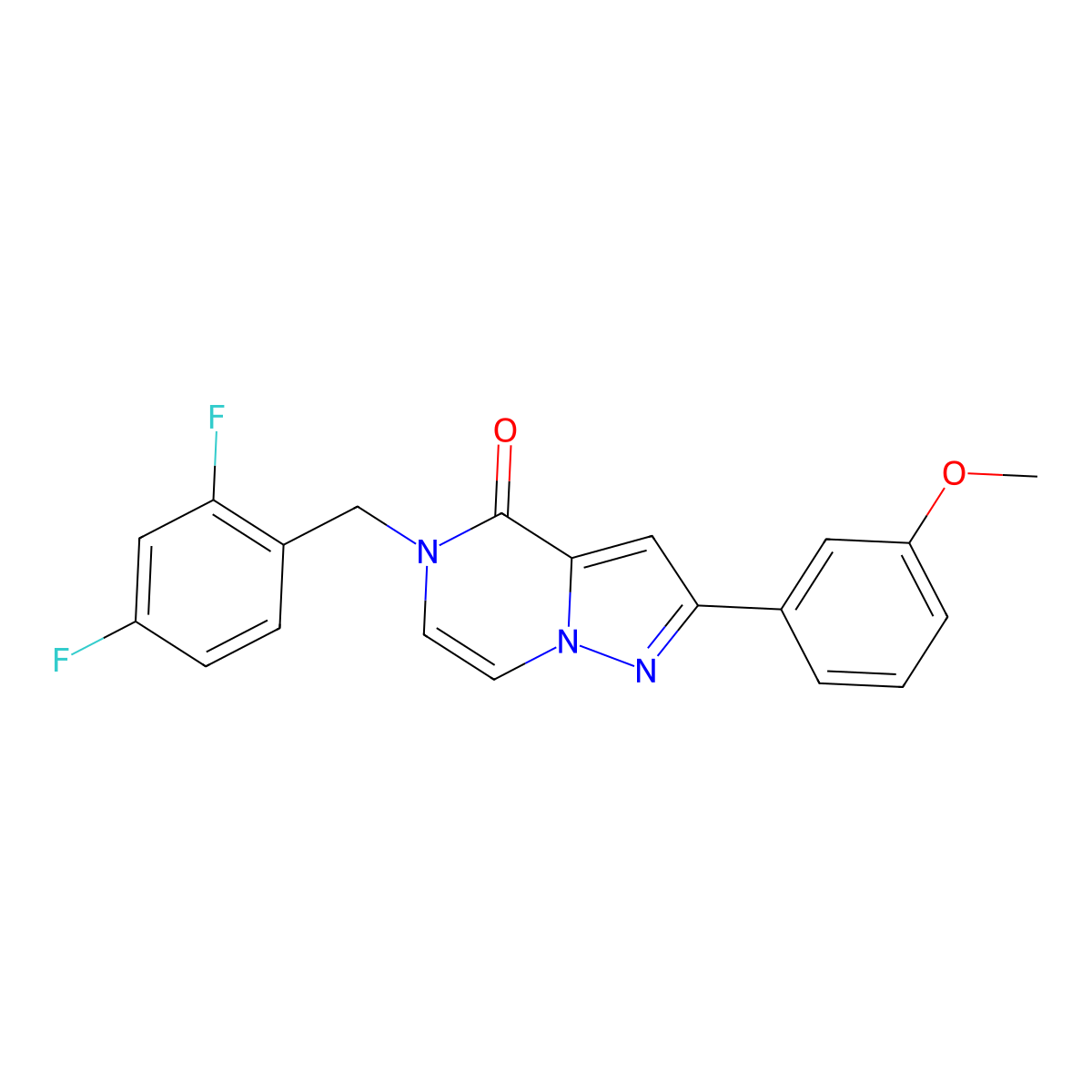 5-[(2,4-difluorophenyl)methyl]-2-(3-methoxyphenyl)-4H,5H-pyrazolo[1,5-a]pyrazin-4-one molecular structure, CAS 2326871-67-2