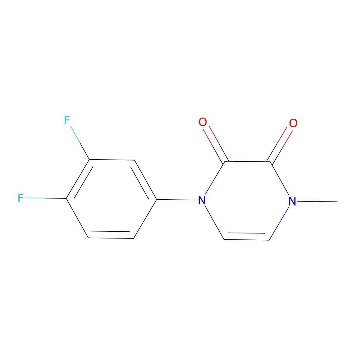 1-(3,4-Difluorophenyl)-4-methyl-1,2,3,4-tetrahydropyrazine-2,3-dione molecular structure, CAS 2326881-49-4