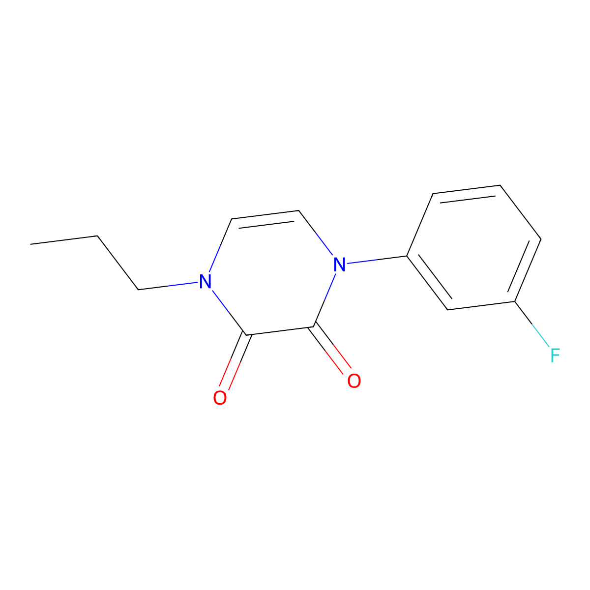 1-(3-Fluorophenyl)-4-propyl-1,2,3,4-tetrahydropyrazine-2,3-dione molecular structure, CAS 2326882-43-1