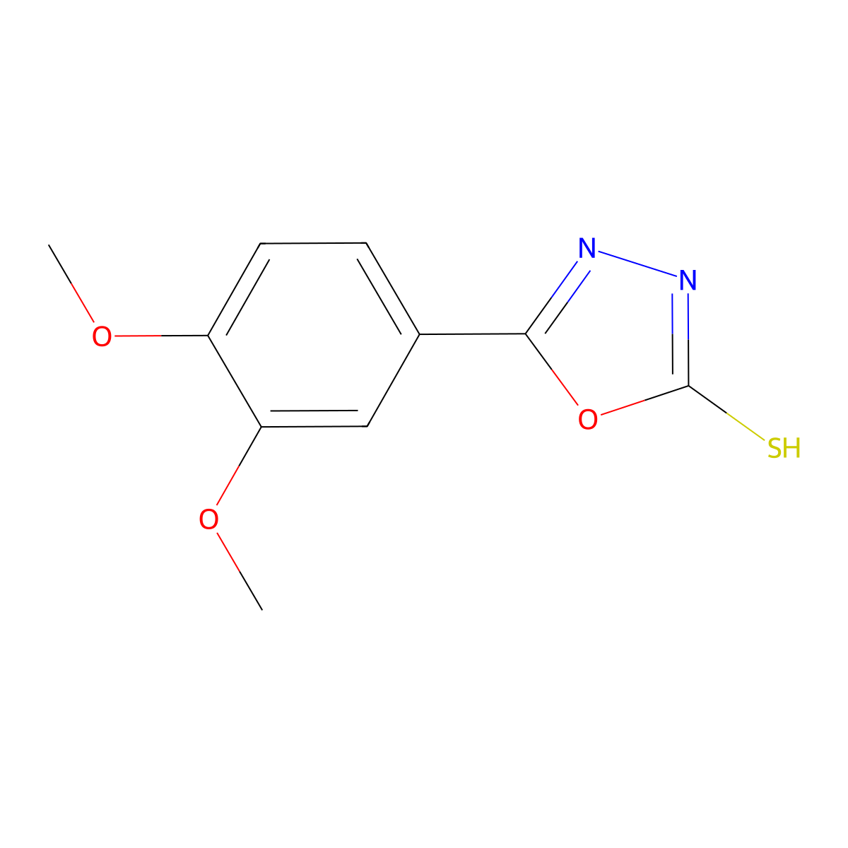 5-(3,4-Dimethoxyphenyl)-1,3,4-oxadiazole-2-thiol molecular structure, CAS 23269-91-2
