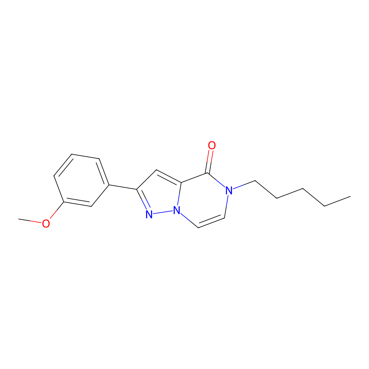 2-(3-methoxyphenyl)-5-pentyl-4H,5H-pyrazolo[1,5-a]pyrazin-4-one molecular structure, CAS 2326902-06-9