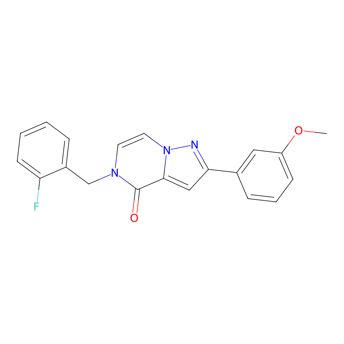 5-[(2-fluorophenyl)methyl]-2-(3-methoxyphenyl)-4H,5H-pyrazolo[1,5-a]pyrazin-4-one molecular structure, CAS 2326902-07-0