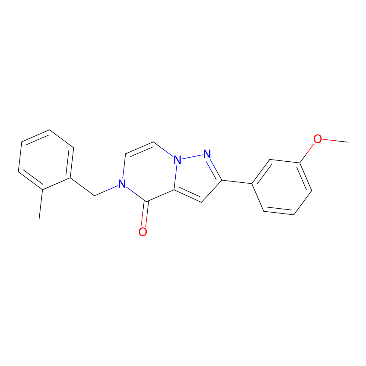 2-(3-methoxyphenyl)-5-[(2-methylphenyl)methyl]-4H,5H-pyrazolo[1,5-a]pyrazin-4-one molecular structure, CAS 2326916-66-7