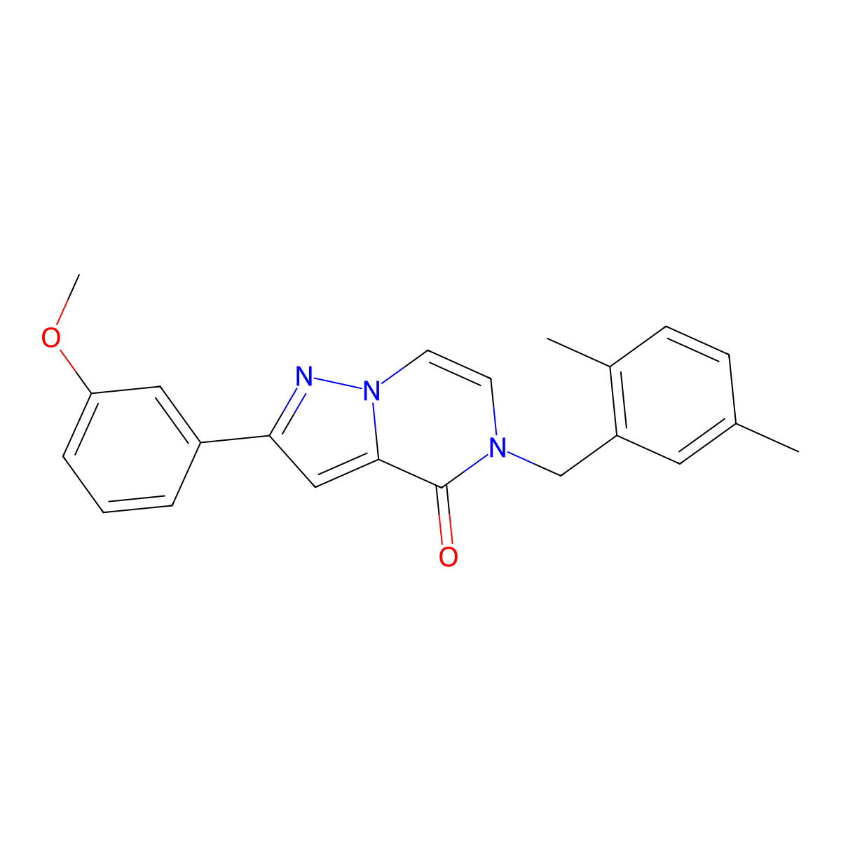 5-[(2,5-dimethylphenyl)methyl]-2-(3-methoxyphenyl)-4H,5H-pyrazolo[1,5-a]pyrazin-4-one molecular structure, CAS 2326916-84-9