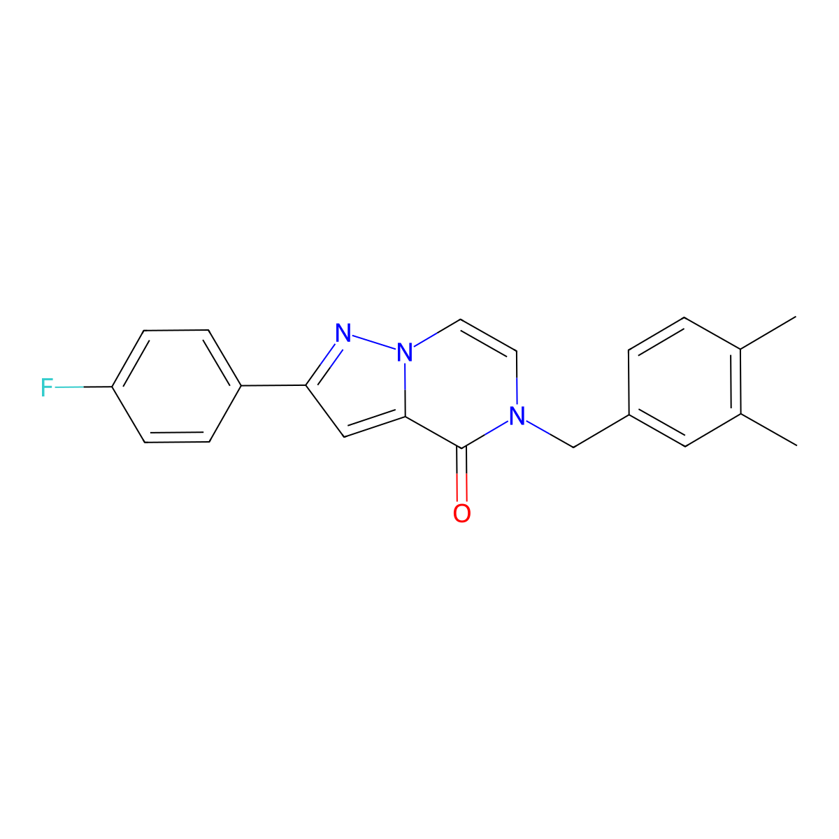 5-[(3,4-dimethylphenyl)methyl]-2-(4-fluorophenyl)-4H,5H-pyrazolo[1,5-a]pyrazin-4-one molecular structure, CAS 2326927-11-9