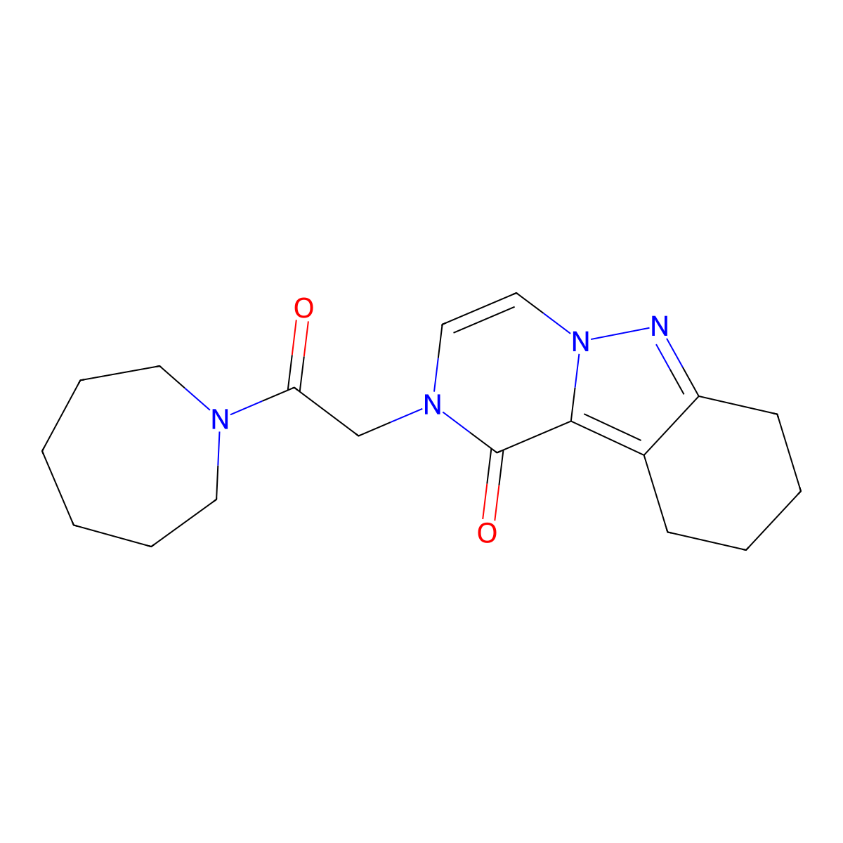 2-[2-(azepan-1-yl)-2-oxoethyl]-1H,2H,7H,8H,9H,10H-pyrazino[1,2-b]indazol-1-one molecular structure, CAS 2326932-43-6