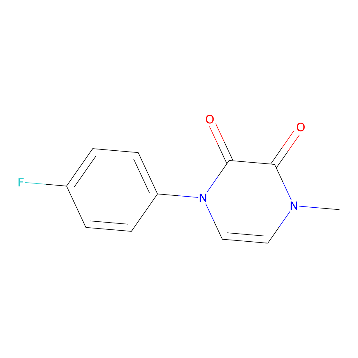 1-(4-Fluorophenyl)-4-methyl-1,2,3,4-tetrahydropyrazine-2,3-dione molecular structure, CAS 2326933-82-6