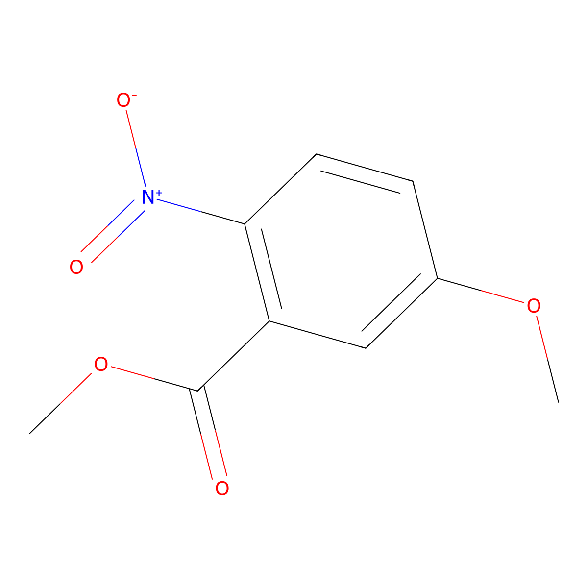 Methyl 5-methoxy-2-nitrobenzoate molecular structure, CAS 2327-45-9