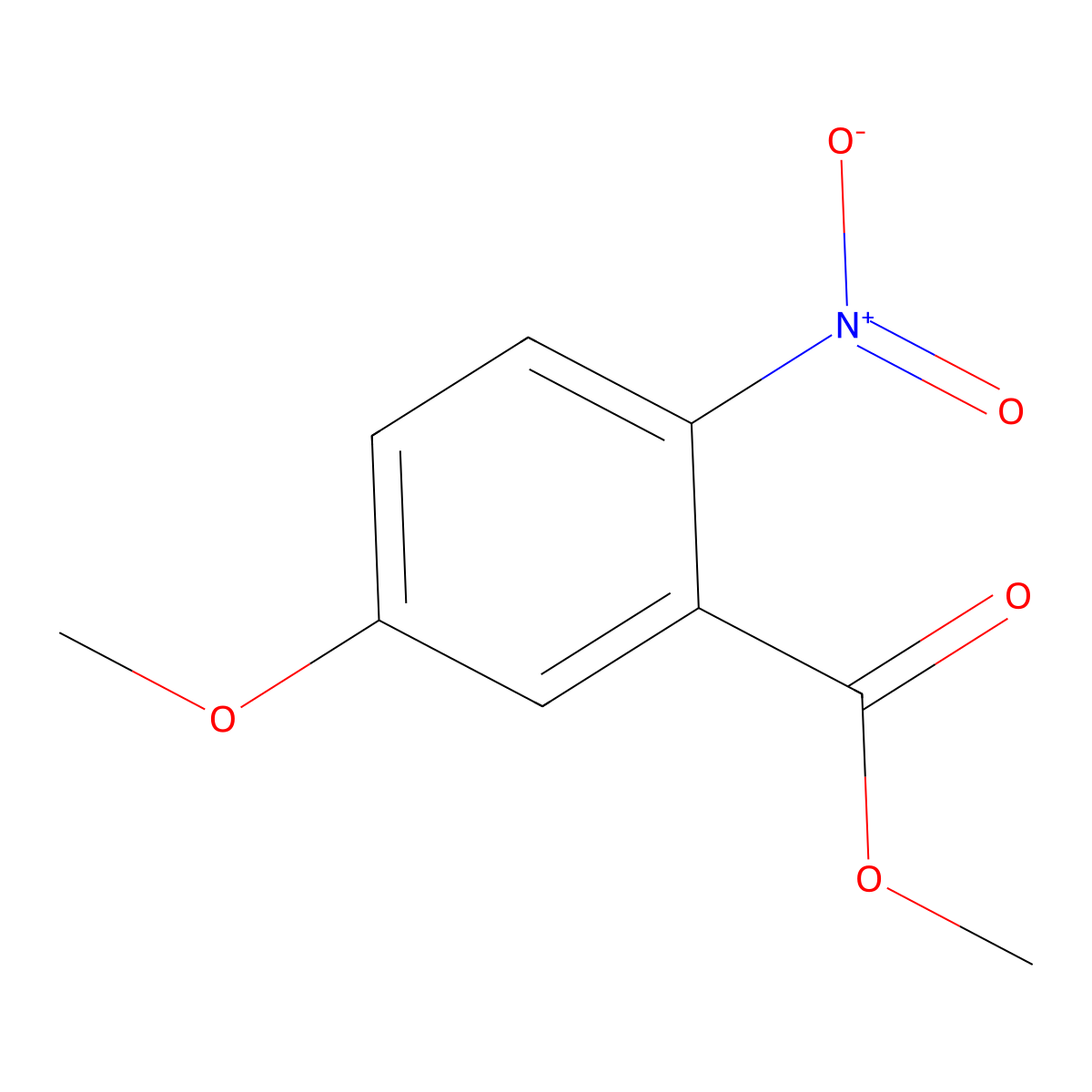 Methyl 5-methoxy-2-nitrobenzoate molecular structure, CAS 2327-45-9