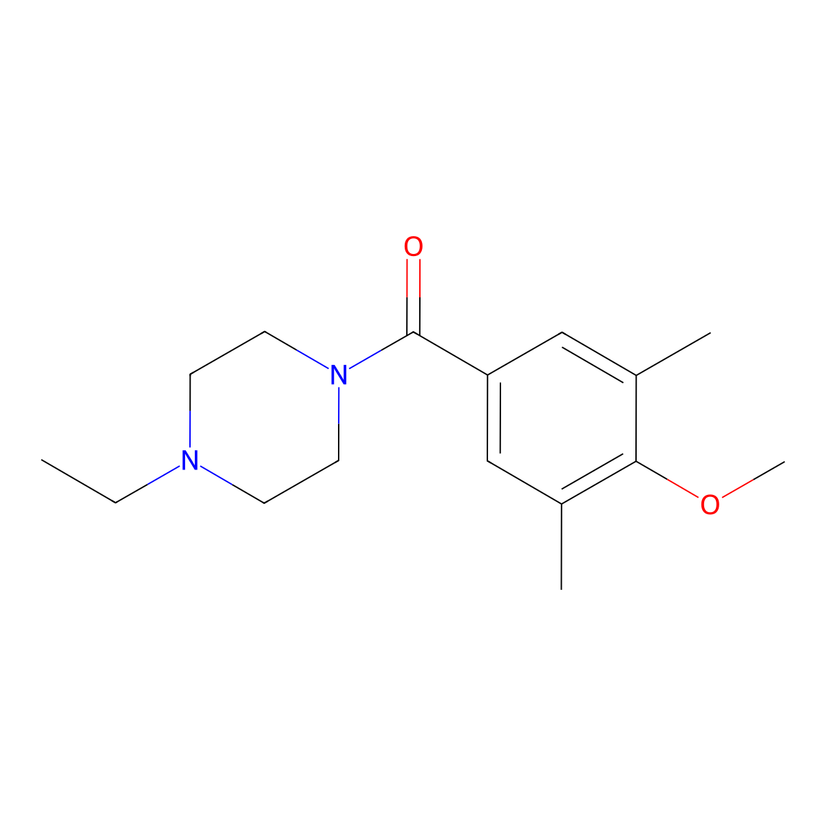 (4-Ethyl-1-piperazinyl)(4-methoxy-3,5-dimethylphenyl)methanone molecular structure, CAS 2327004-74-8