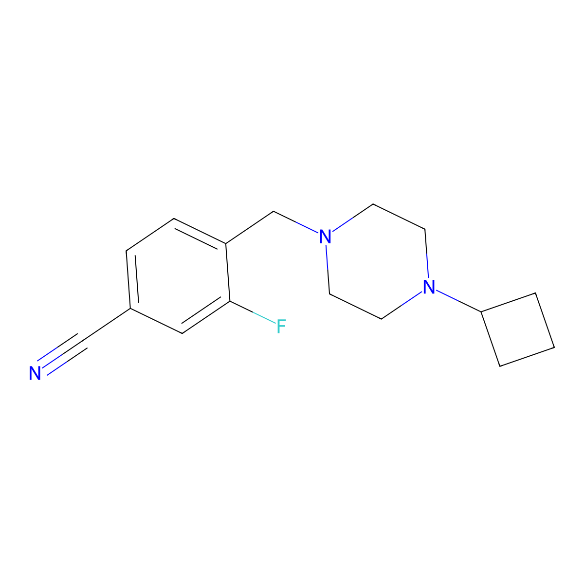 4-[(4-Cyclobutylpiperazin-1-yl)methyl]-3-fluorobenzonitrile molecular structure, CAS 2327026-67-3