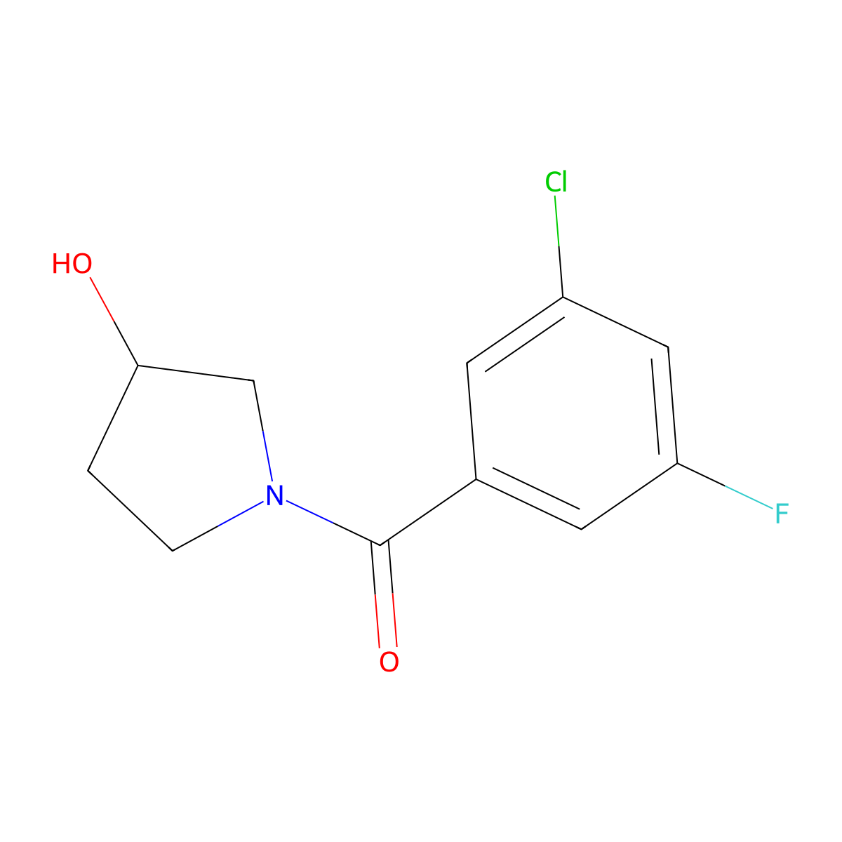 1-(3-Chloro-5-fluorobenzoyl)pyrrolidin-3-ol molecular structure, CAS 2327034-11-5