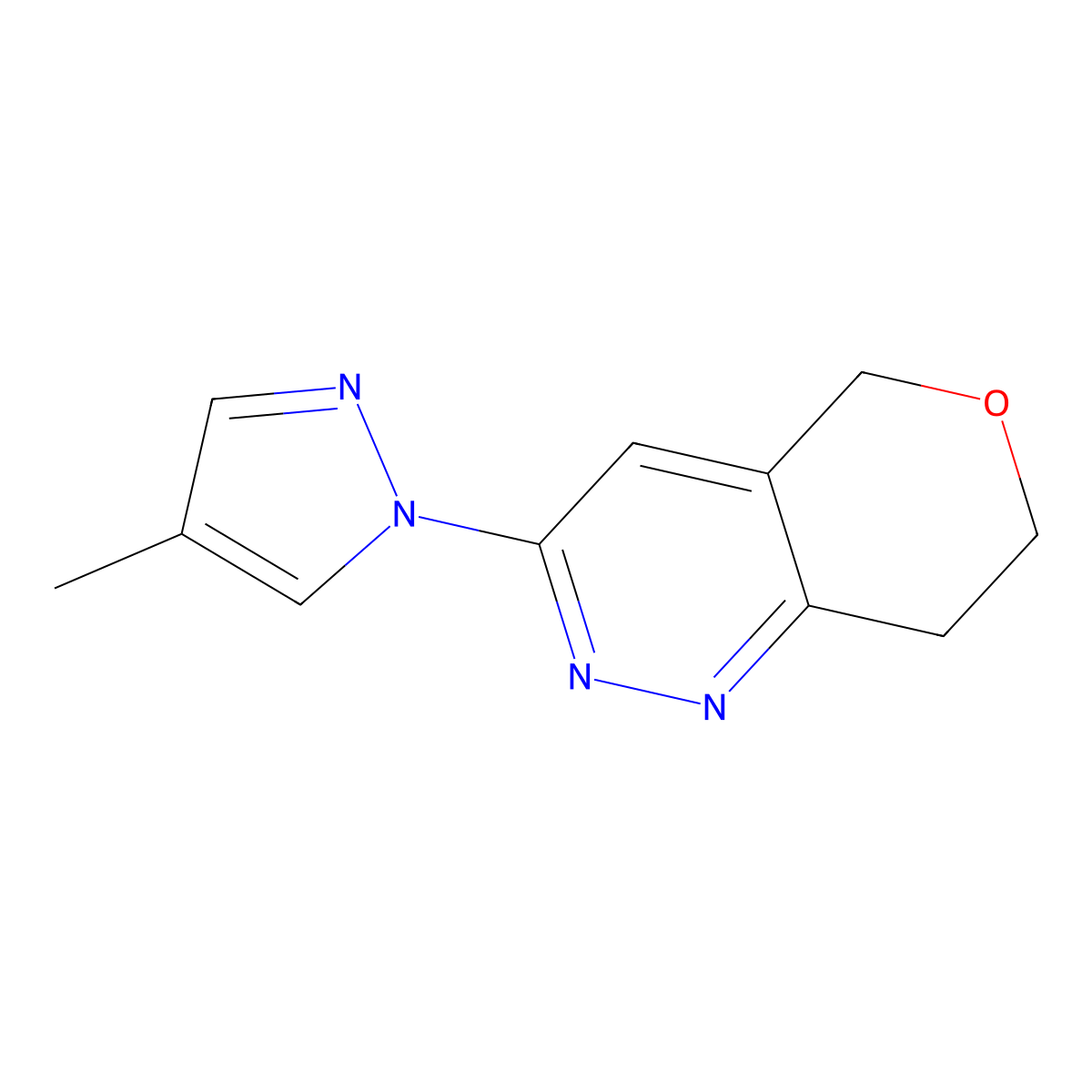 4-methyl-1-{5H,7H,8H-pyrano[4,3-c]pyridazin-3-yl}-1H-pyrazole molecular structure, CAS 2327034-52-4