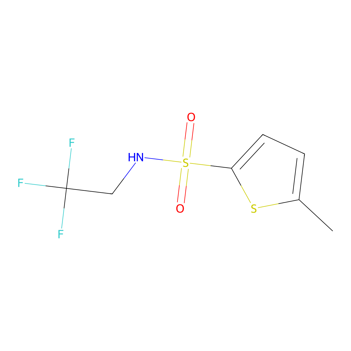 5-Methyl-N-(2,2,2-trifluoroethyl)thiophene-2-sulfonamide molecular structure, CAS 2327039-82-5
