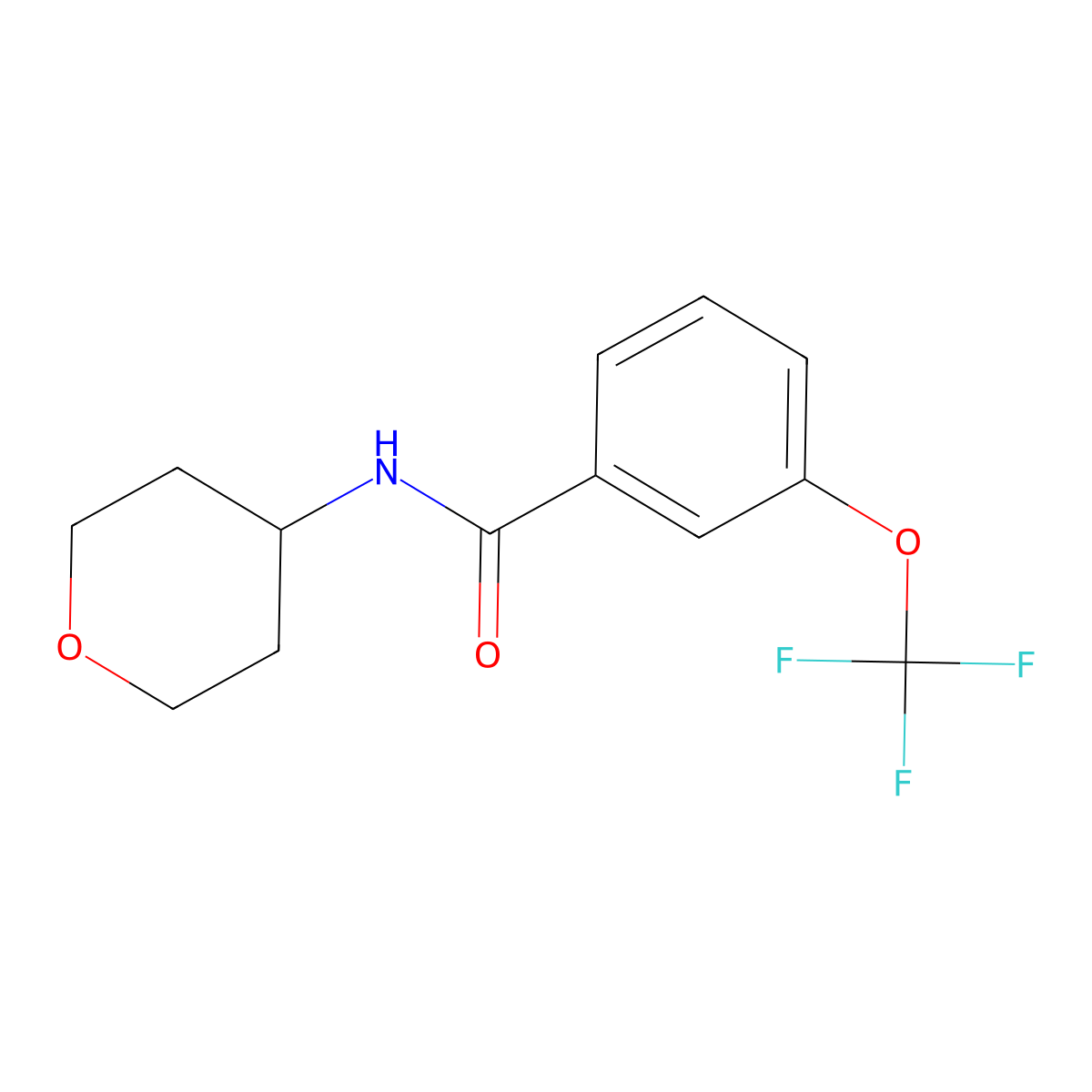 N-(oxan-4-yl)-3-(trifluoromethoxy)benzamide molecular structure, CAS 2327042-37-3