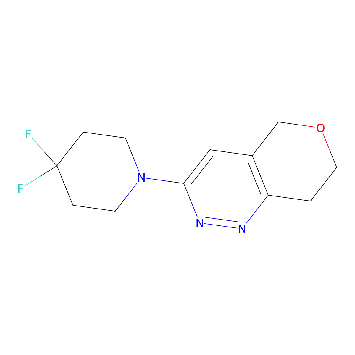 4,4-difluoro-1-{5H,7H,8H-pyrano[4,3-c]pyridazin-3-yl}piperidine molecular structure, CAS 2327046-33-1