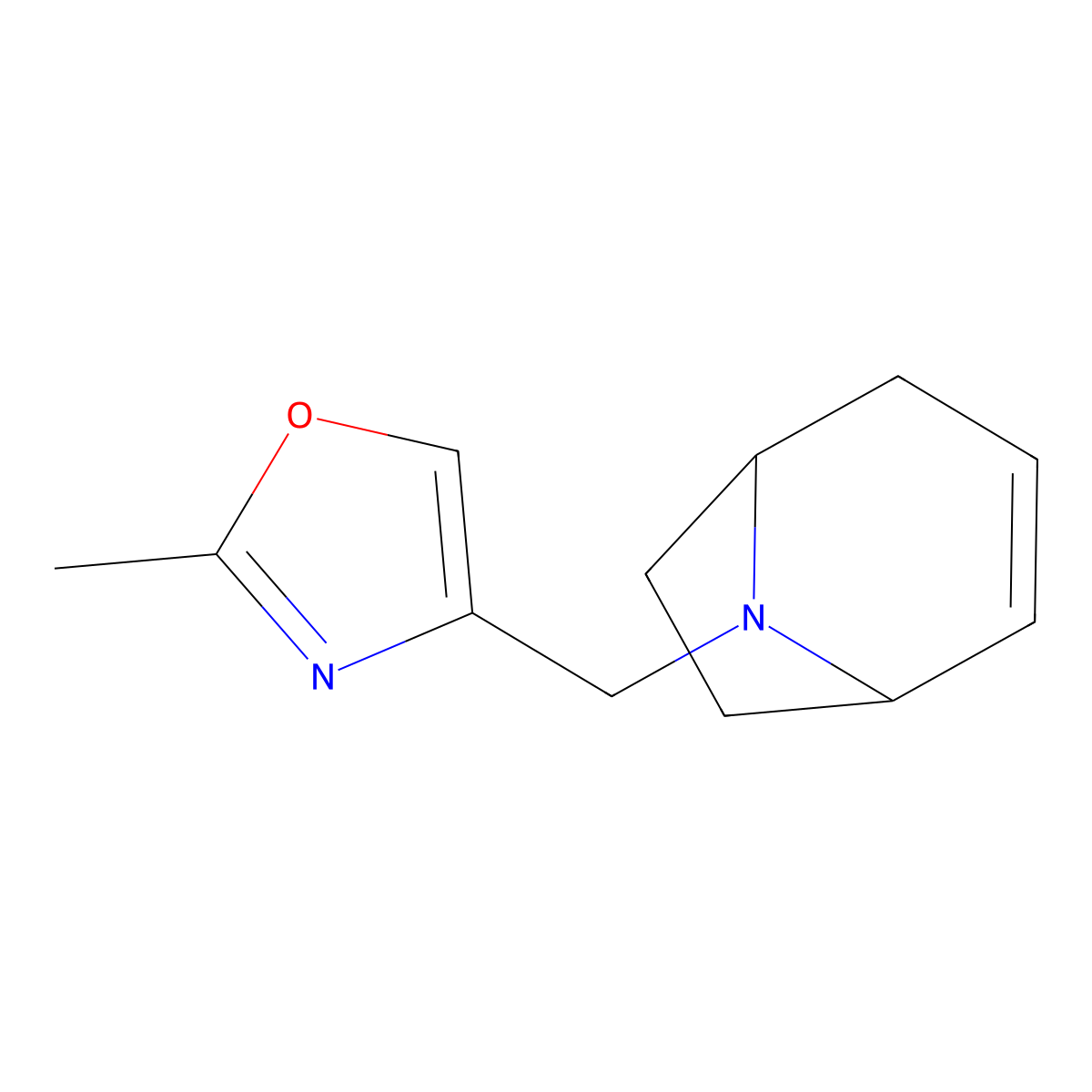 4-((1R,5S)-8-azabicyclo[3.2.1]oct-2-en-8-ylmethyl)-2-methyloxazole molecular structure, CAS 2327046-59-1
