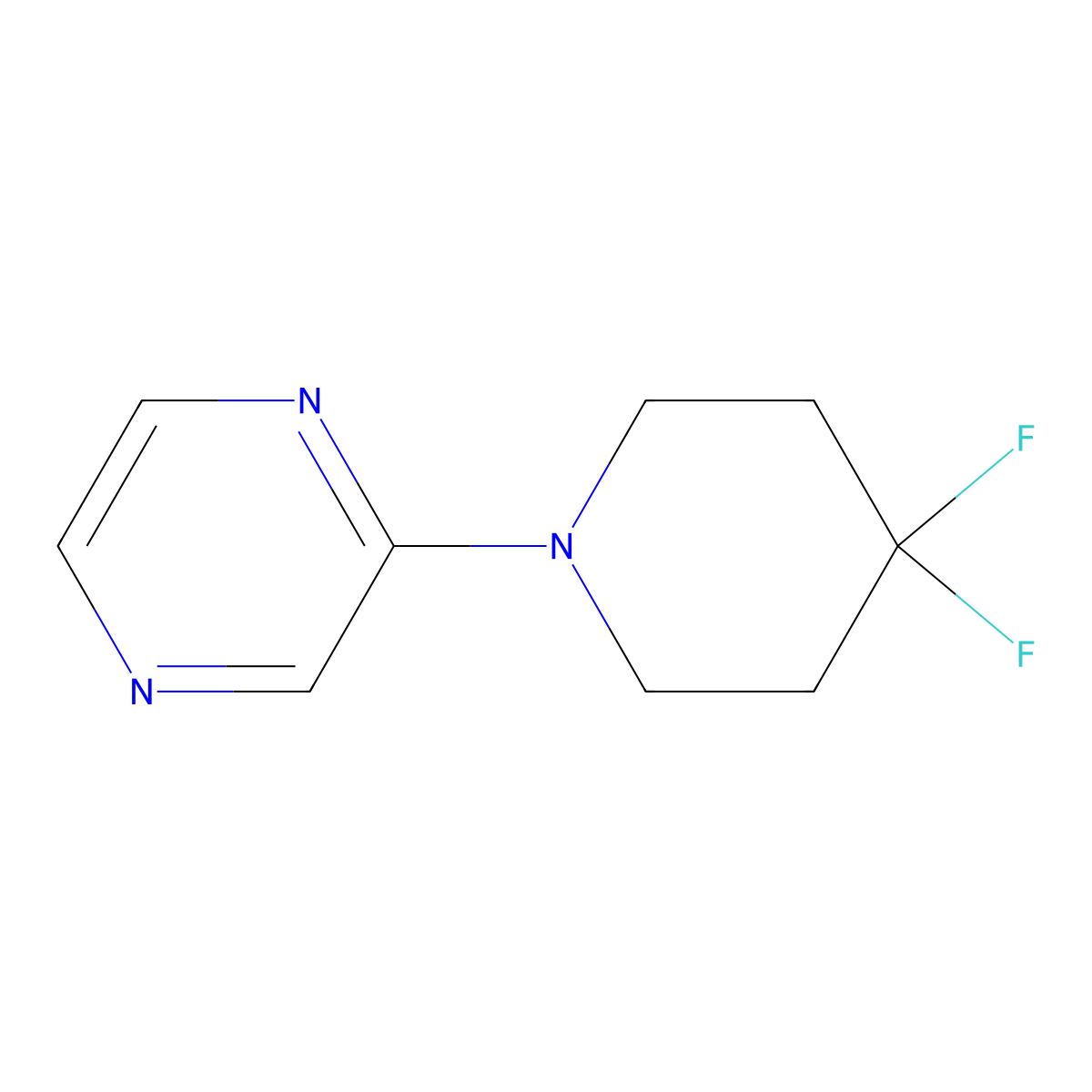 2-(4,4-Difluoropiperidin-1-yl)pyrazine molecular structure, CAS 2327046-94-4