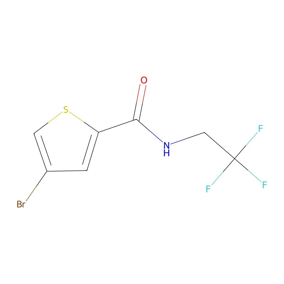 4-Bromo-N-(2,2,2-trifluoroethyl)thiophene-2-carboxamide molecular structure, CAS 2327050-90-6