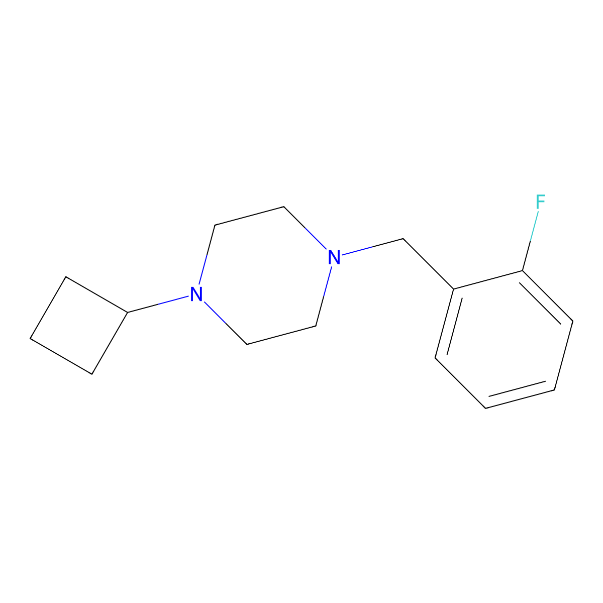 1-Cyclobutyl-4-[(2-fluorophenyl)methyl]piperazine molecular structure, CAS 2327050-94-0
