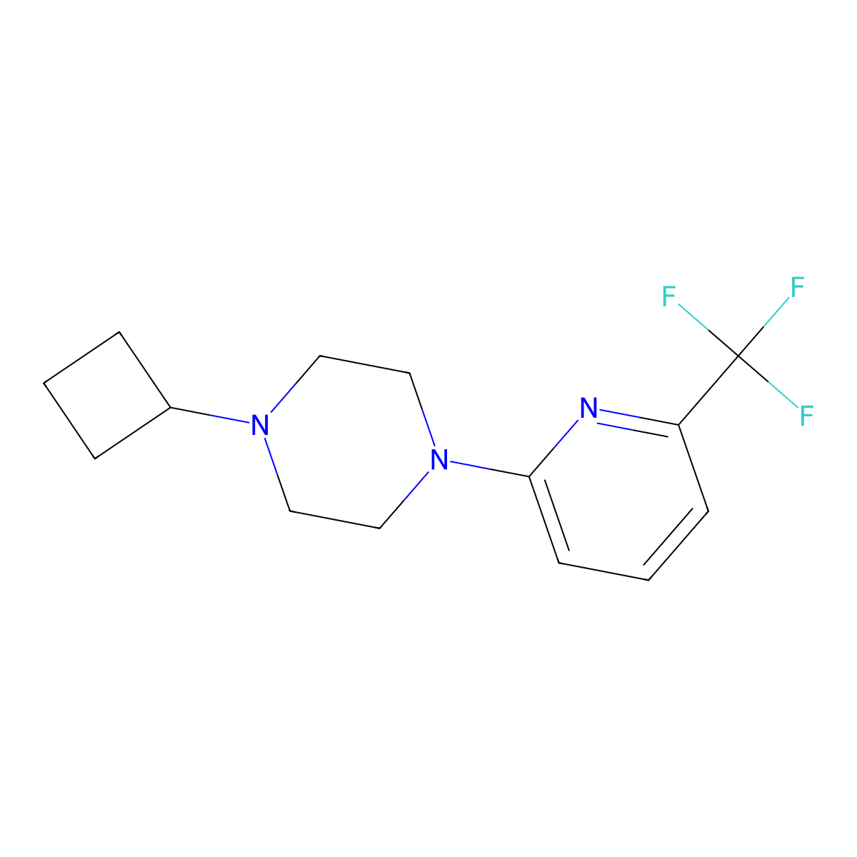 1-Cyclobutyl-4-[6-(trifluoromethyl)pyridin-2-yl]piperazine molecular structure, CAS 2327057-19-0