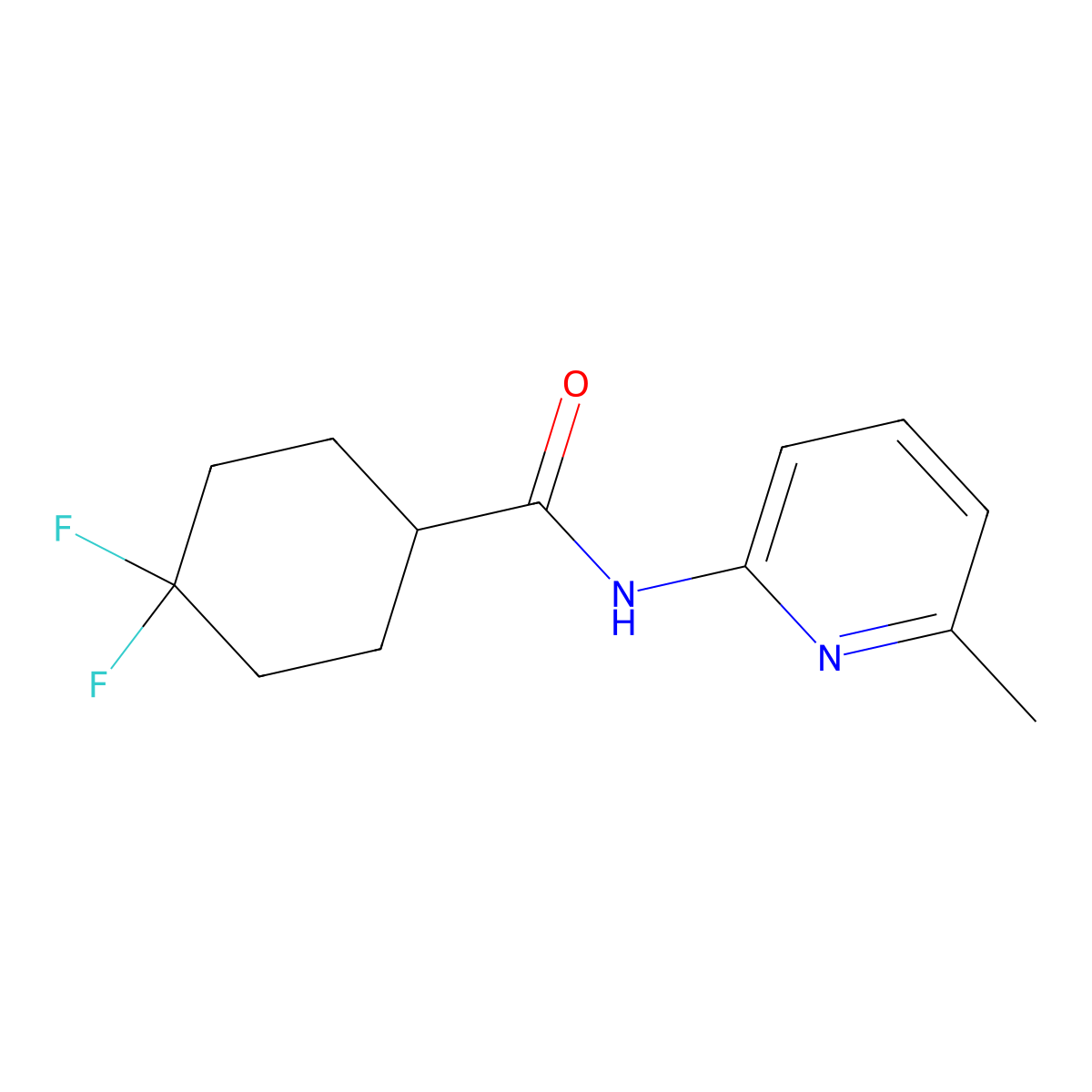 4,4-difluoro-N-(6-methylpyridin-2-yl)cyclohexane-1-carboxamide molecular structure, CAS 2327061-15-2