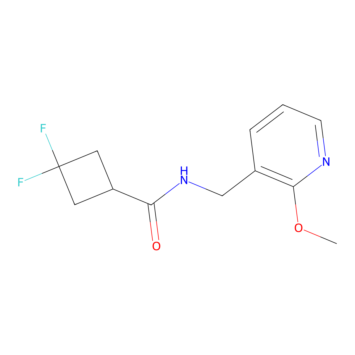 3,3-difluoro-N-[(2-methoxypyridin-3-yl)methyl]cyclobutane-1-carboxamide molecular structure, CAS 2327061-60-7