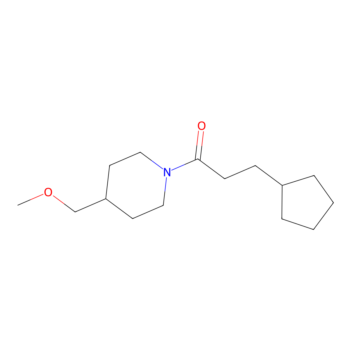 3-Cyclopentyl-1-[4-(methoxymethyl)piperidin-1-yl]propan-1-one molecular structure, CAS 2327062-23-5