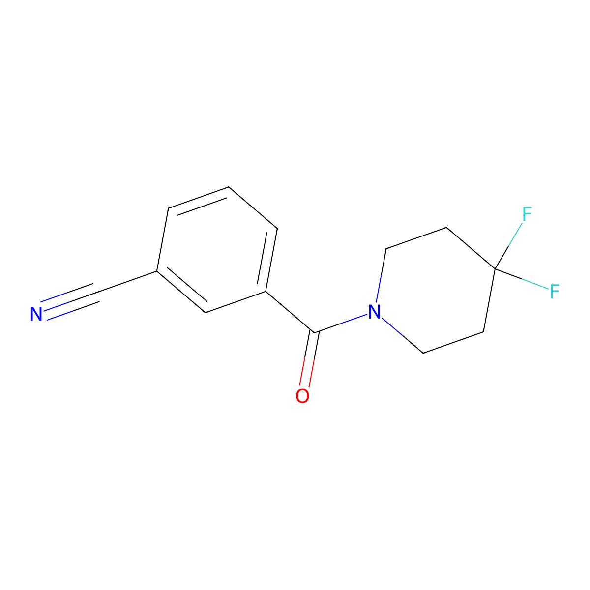 3-(4,4-Difluoropiperidine-1-carbonyl)benzonitrile molecular structure, CAS 2327062-51-9