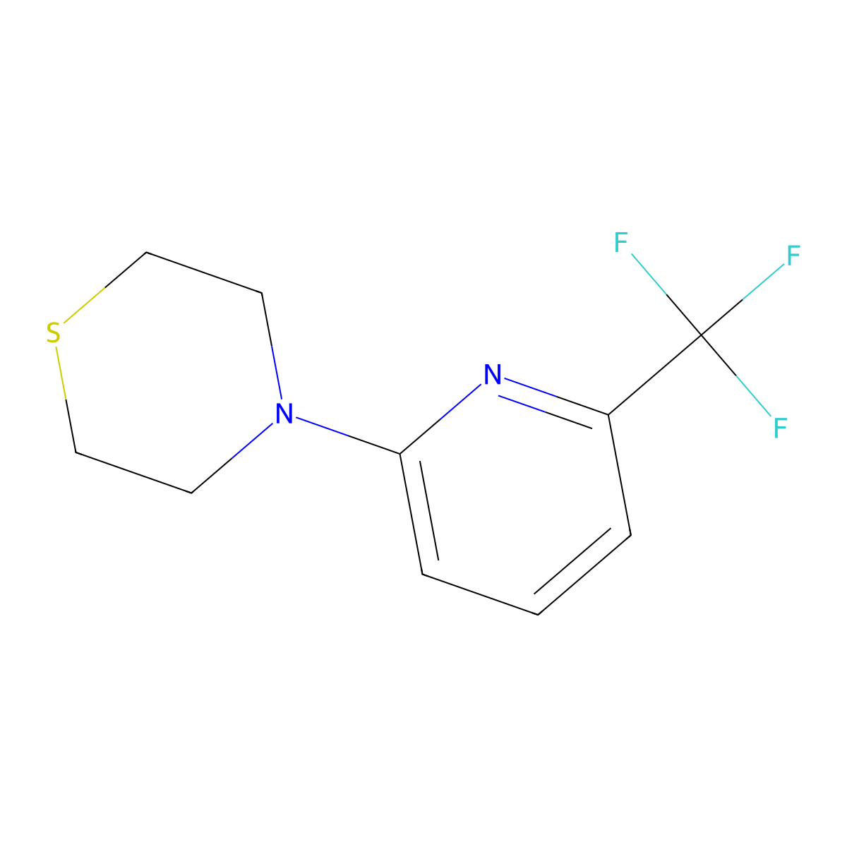 4-[6-(Trifluoromethyl)pyridin-2-yl]thiomorpholine molecular structure, CAS 2327065-55-2