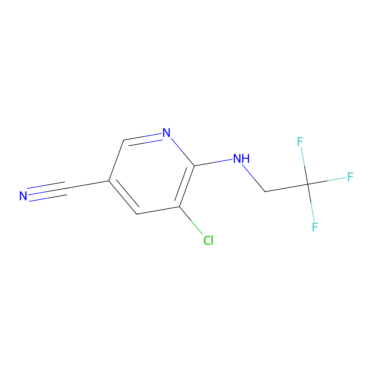 5-Chloro-6-(2,2,2-trifluoroethylamino)pyridine-3-carbonitrile molecular structure, CAS 2327070-15-3