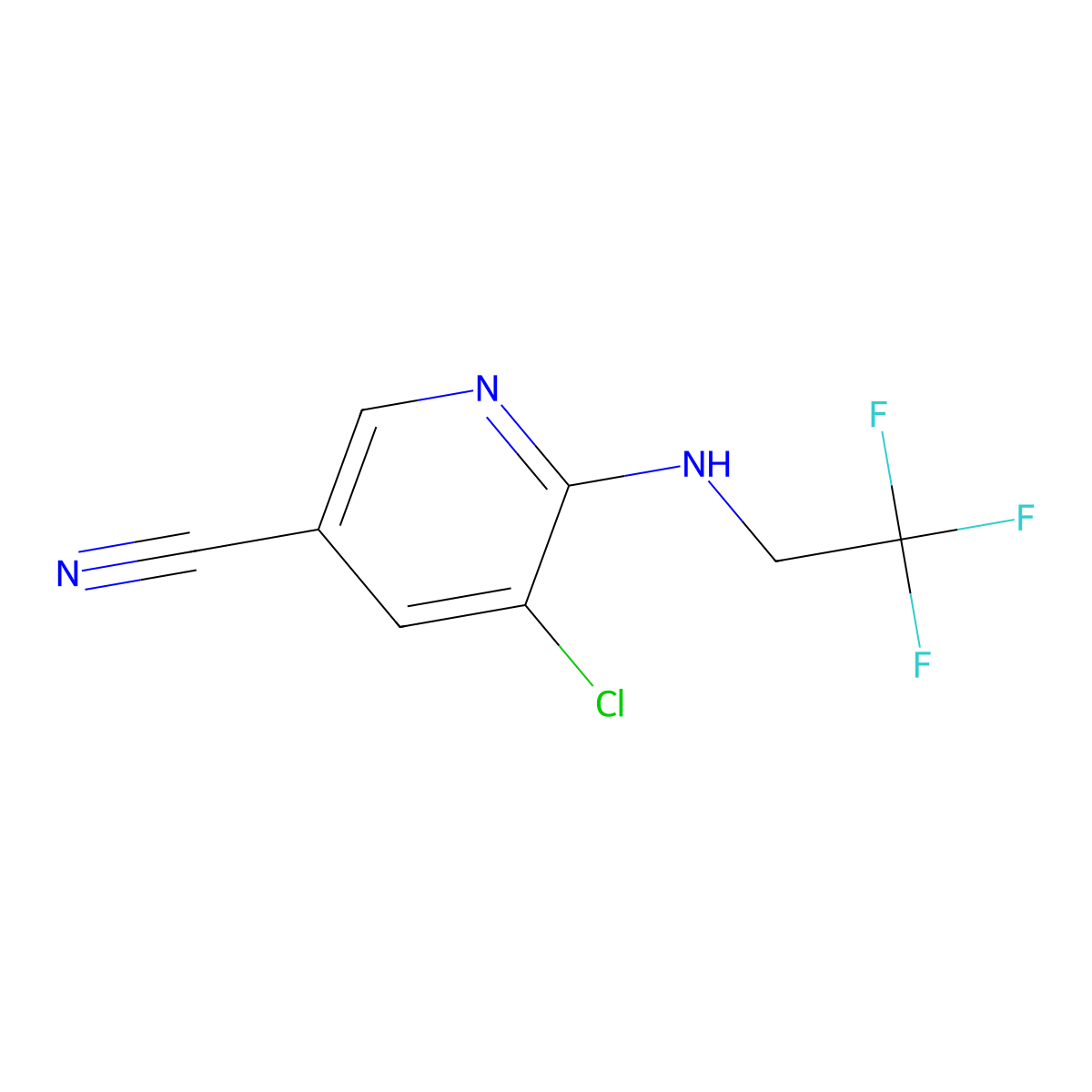 5-Chloro-6-(2,2,2-trifluoroethylamino)pyridine-3-carbonitrile molecular structure, CAS 2327070-15-3