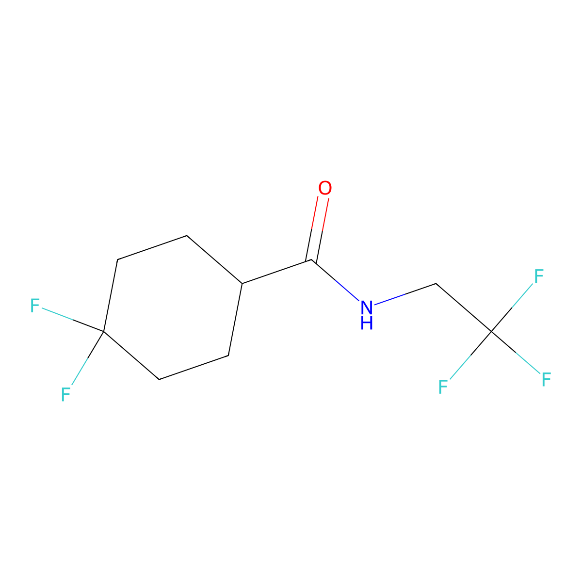 4,4-Difluoro-N-(2,2,2-trifluoroethyl)cyclohexane-1-carboxamide molecular structure, CAS 2327077-75-6