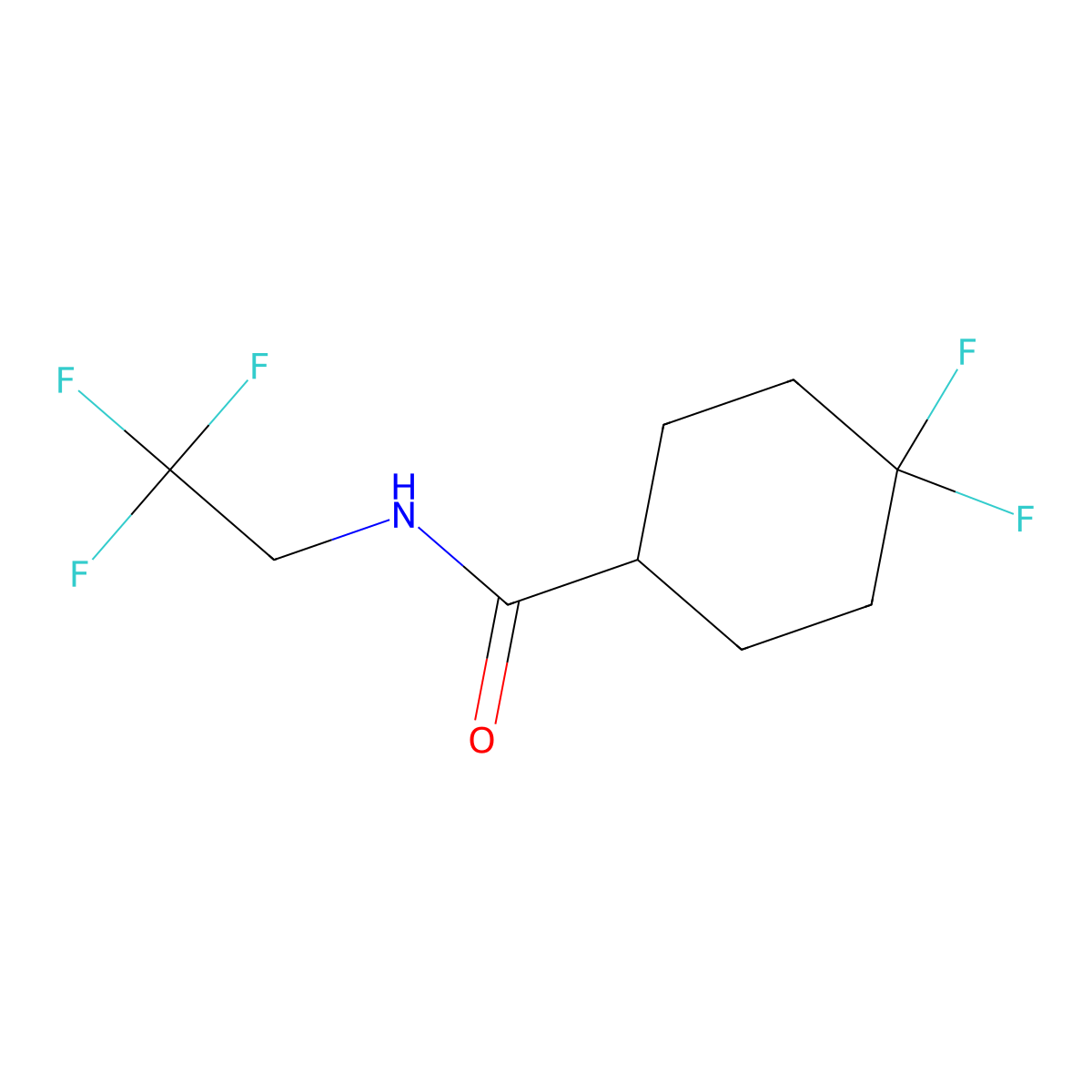 4,4-Difluoro-N-(2,2,2-trifluoroethyl)cyclohexane-1-carboxamide molecular structure, CAS 2327077-75-6