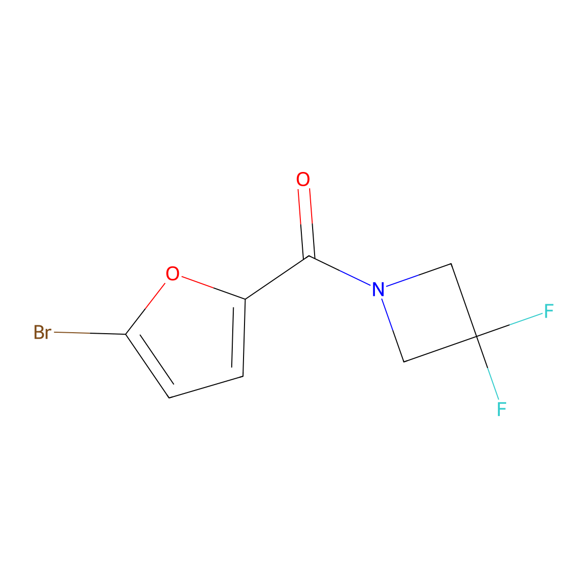 (5-Bromofuran-2-yl)(3,3-difluoroazetidin-1-yl)methanone molecular structure, CAS 2327078-78-2