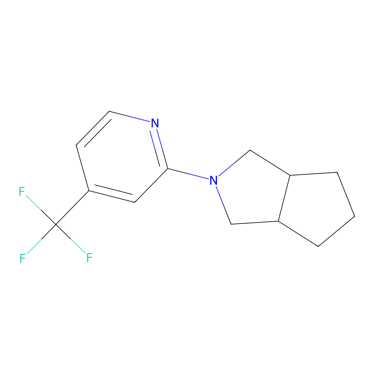 2-{Octahydrocyclopenta[c]pyrrol-2-yl}-4-(trifluoromethyl)pyridine molecular structure, CAS 2327085-65-2