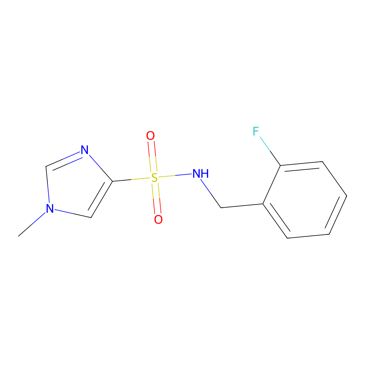 N-[(2-fluorophenyl)methyl]-1-methyl-1H-imidazole-4-sulfonamide molecular structure, CAS 2327097-52-7