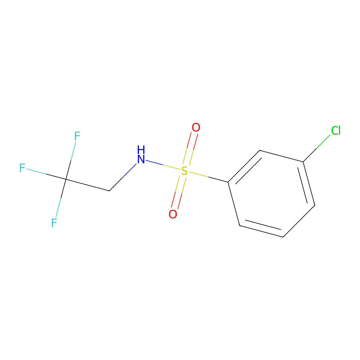 3-Chloro-N-(2,2,2-trifluoroethyl)benzenesulfonamide molecular structure, CAS 2327098-43-9