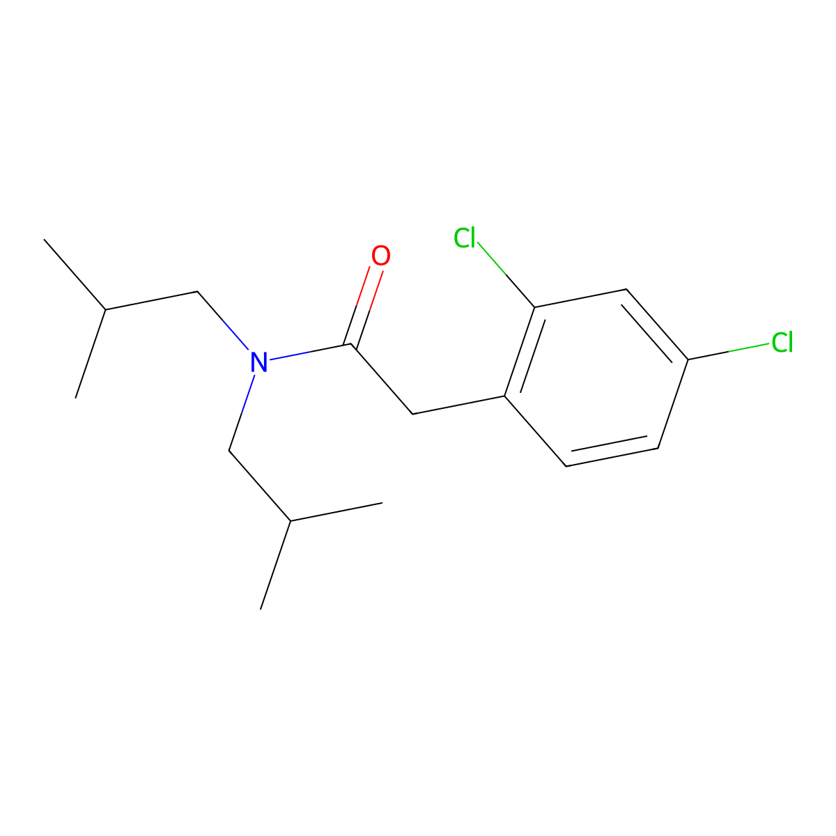 2,4-Dichloro-N,N-bis(2-methylpropyl)benzeneacetamide molecular structure, CAS 2327101-28-8