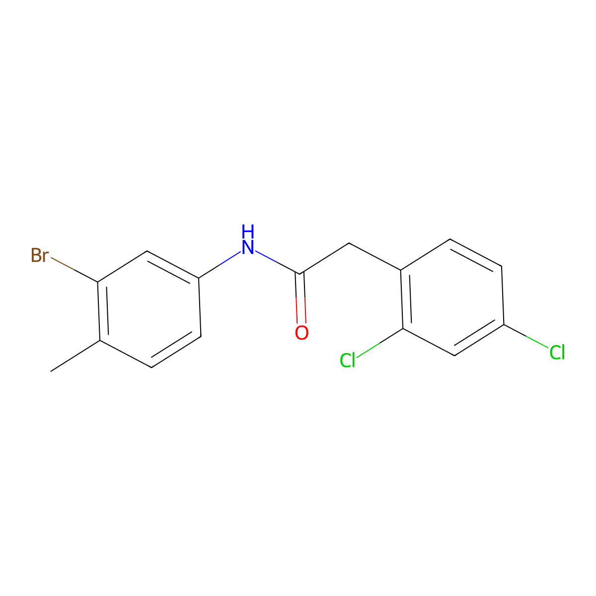 N-(3-Bromo-4-methylphenyl)-2,4-dichlorobenzeneacetamide molecular structure, CAS 2327115-19-3
