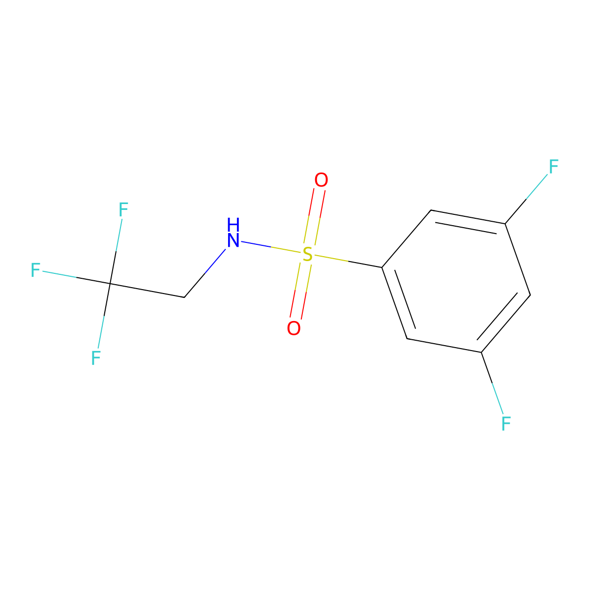 3,5-difluoro-N-(2,2,2-trifluoroethyl)benzene-1-sulfonamide molecular structure, CAS 2327116-69-6