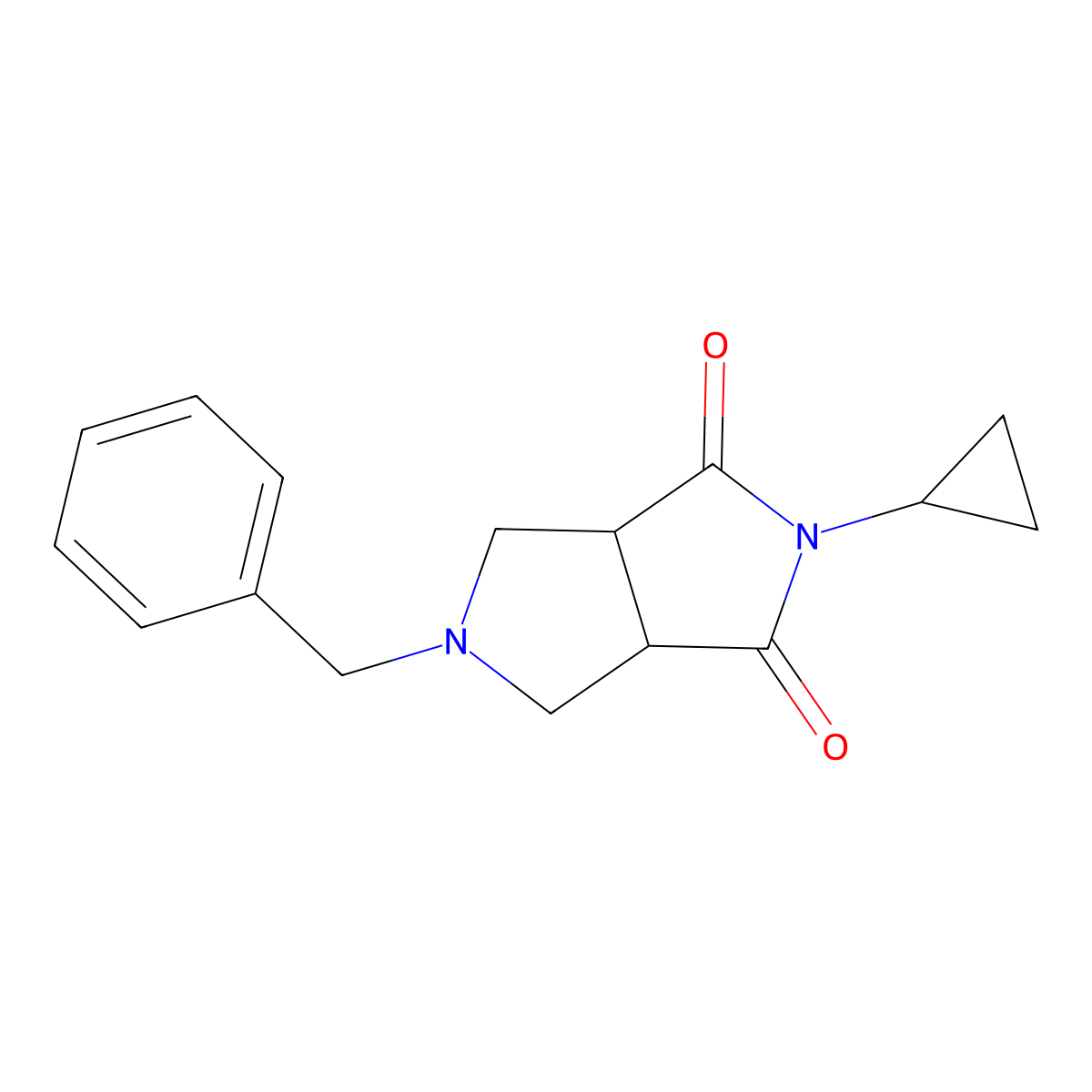 5-Benzyl-2-cyclopropyl-octahydropyrrolo[3,4-c]pyrrole-1,3-dione molecular structure, CAS 2327127-42-2