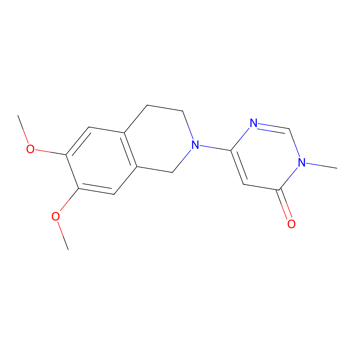 6-(6,7-Dimethoxy-1,2,3,4-tetrahydroisoquinolin-2-yl)-3-methyl-3,4-dihydropyrimidin-4-one molecular structure, CAS 2327128-30-1