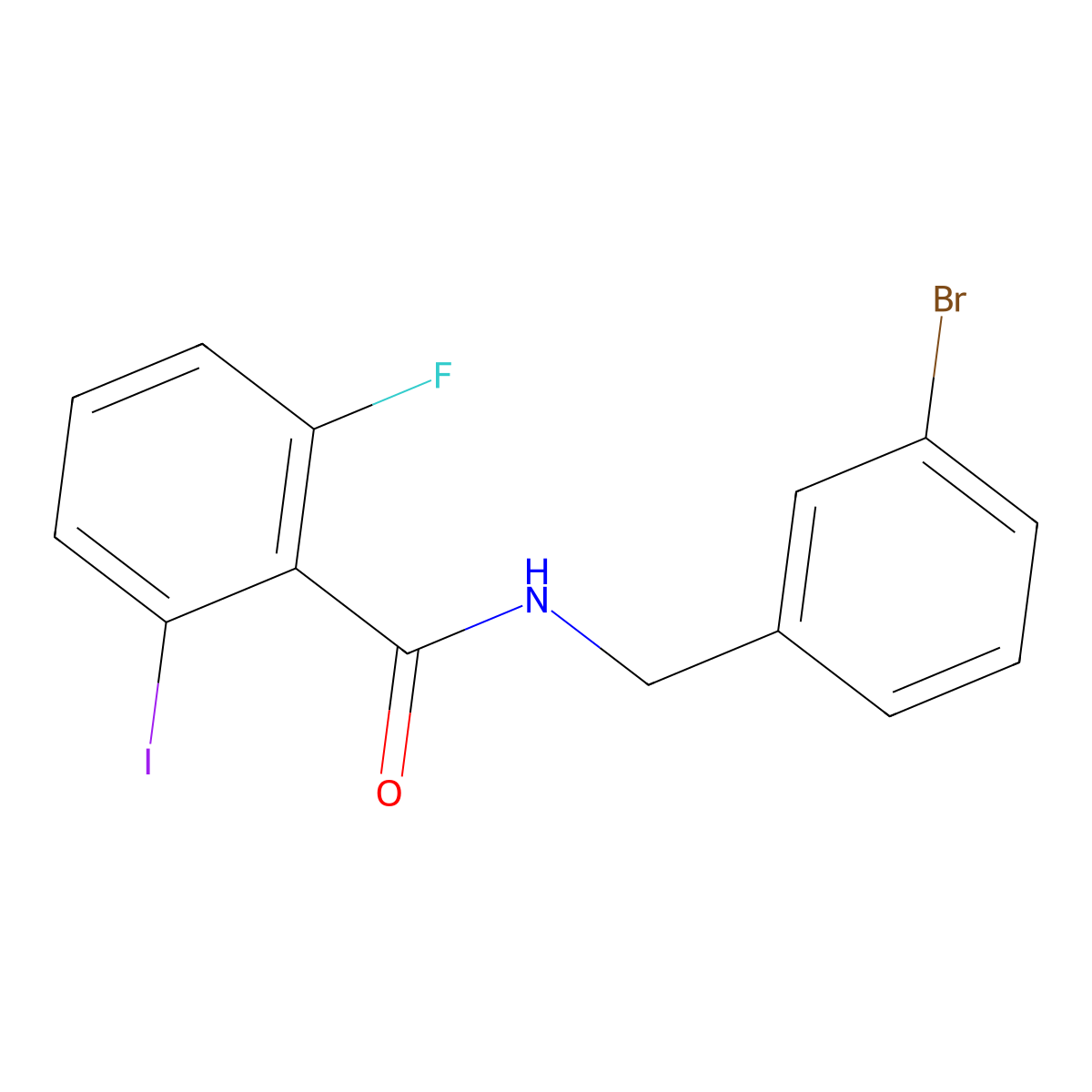 N-[(3-Bromophenyl)methyl]-2-fluoro-6-iodobenzamide molecular structure, CAS 2327138-95-2