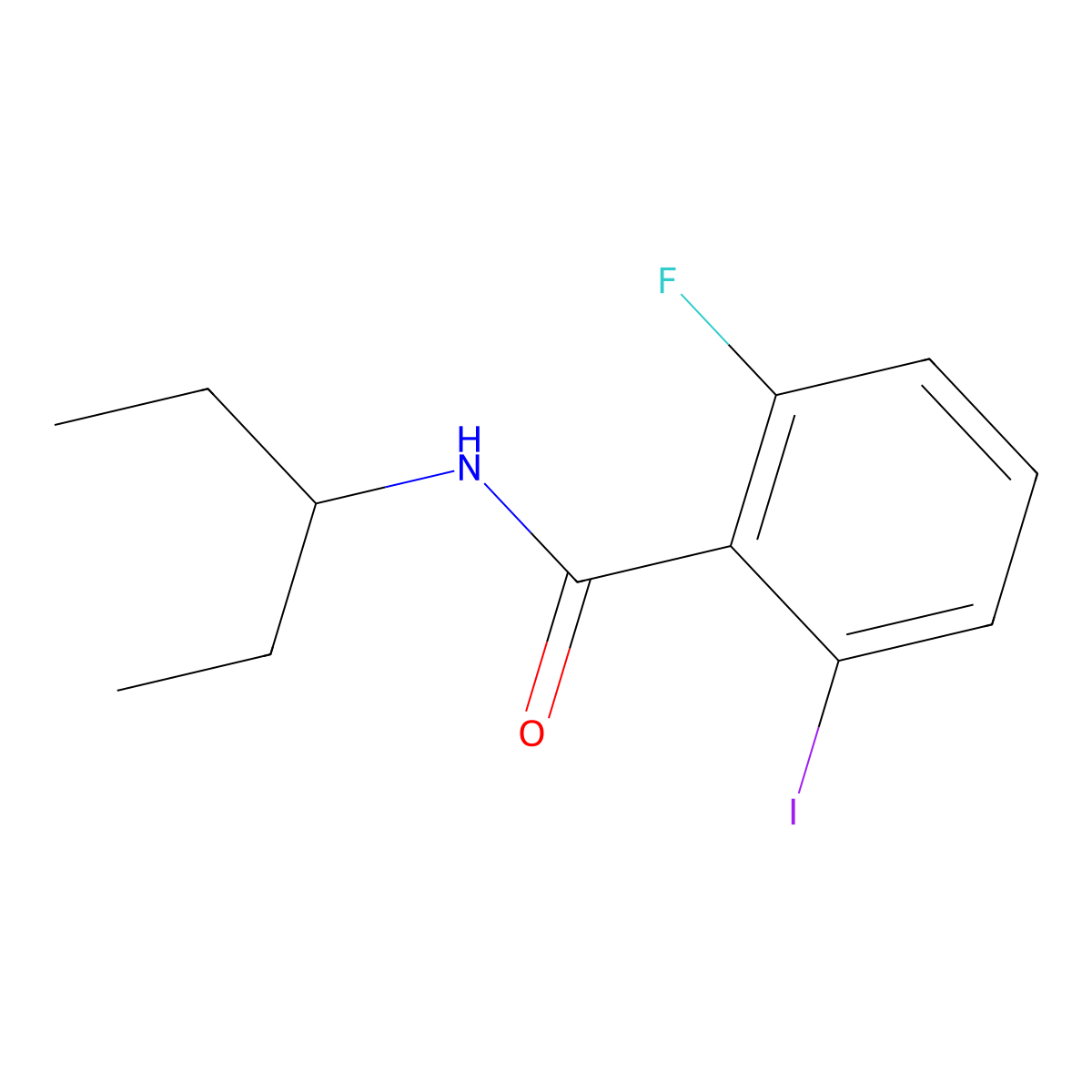 N-(1-Ethylpropyl)-2-fluoro-6-iodobenzamide molecular structure, CAS 2327142-86-7