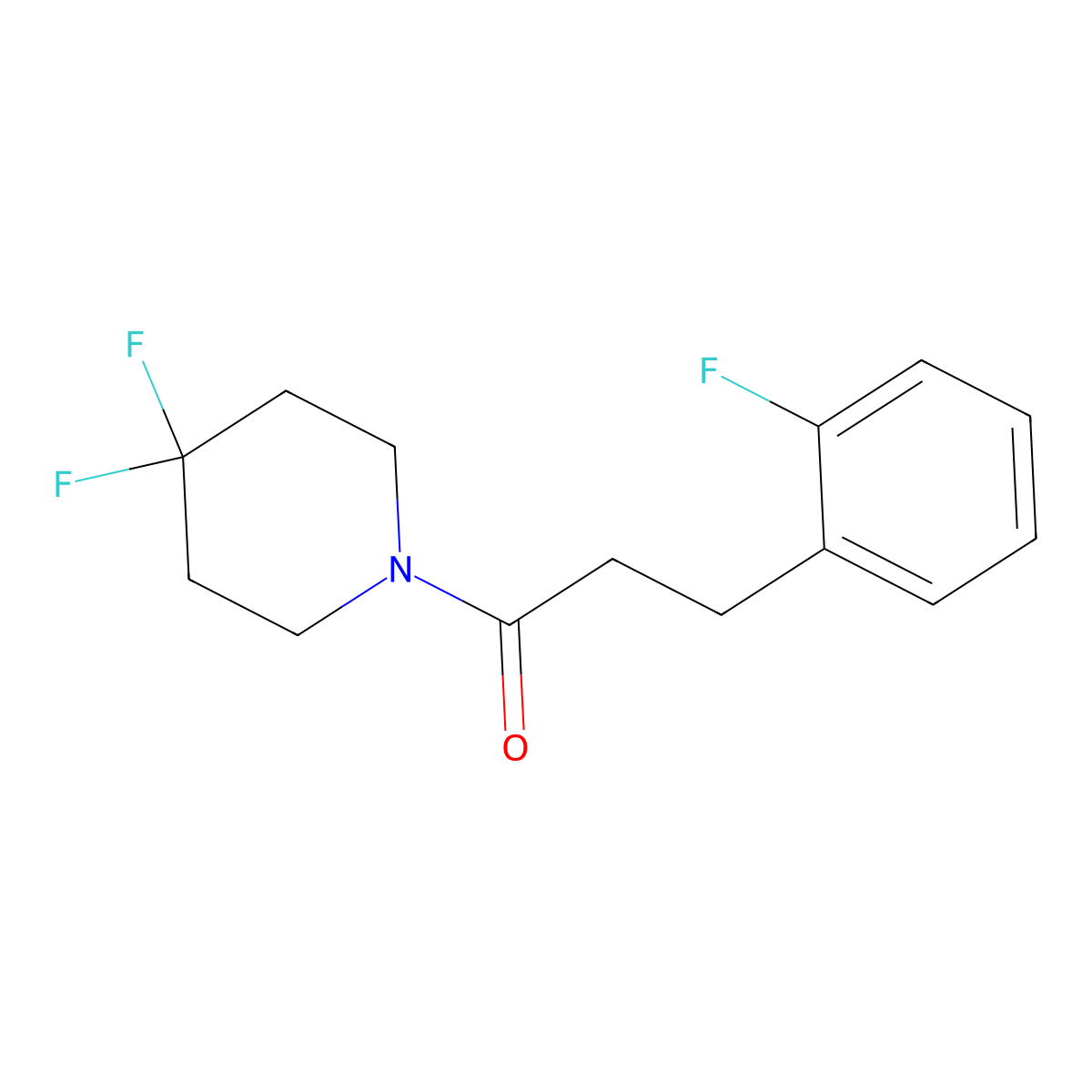 1-(4,4-Difluoropiperidin-1-yl)-3-(2-fluorophenyl)propan-1-one molecular structure, CAS 2327158-49-4